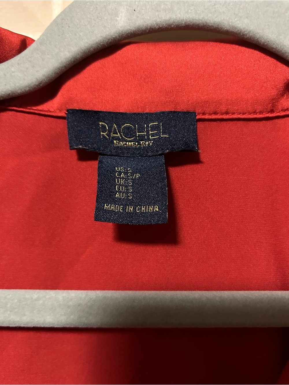 RACHEL Rachel Roy Scarlet Satin Button-Down Blouse - Picture 2 of 4